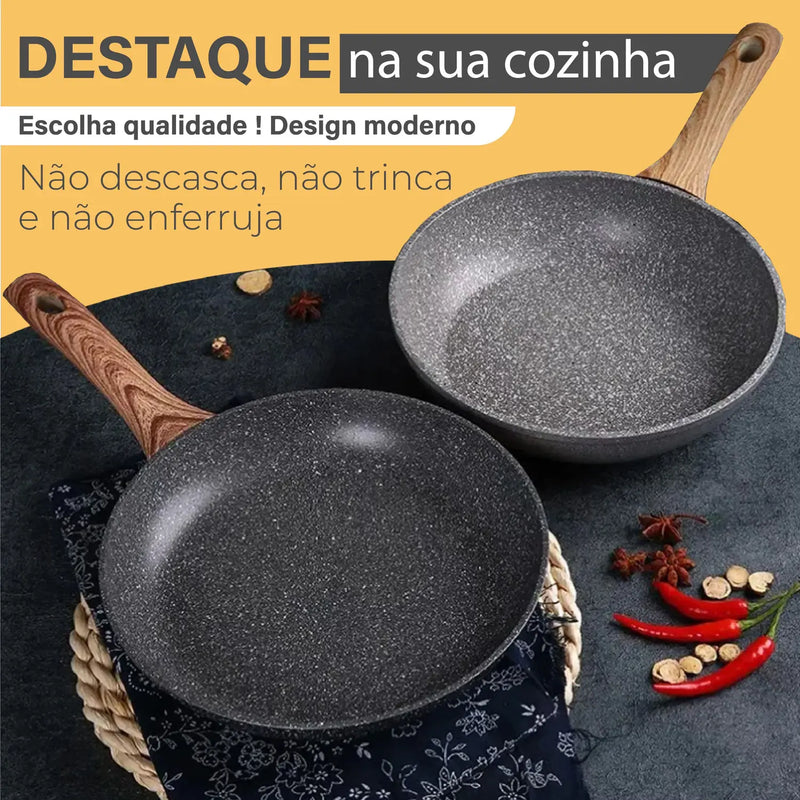 Panela Frigideira De Indução E Fogão A Gás Antiaderente De Cerâmica Reforçada Linha Premium - HYLLIS/HOME GOODS