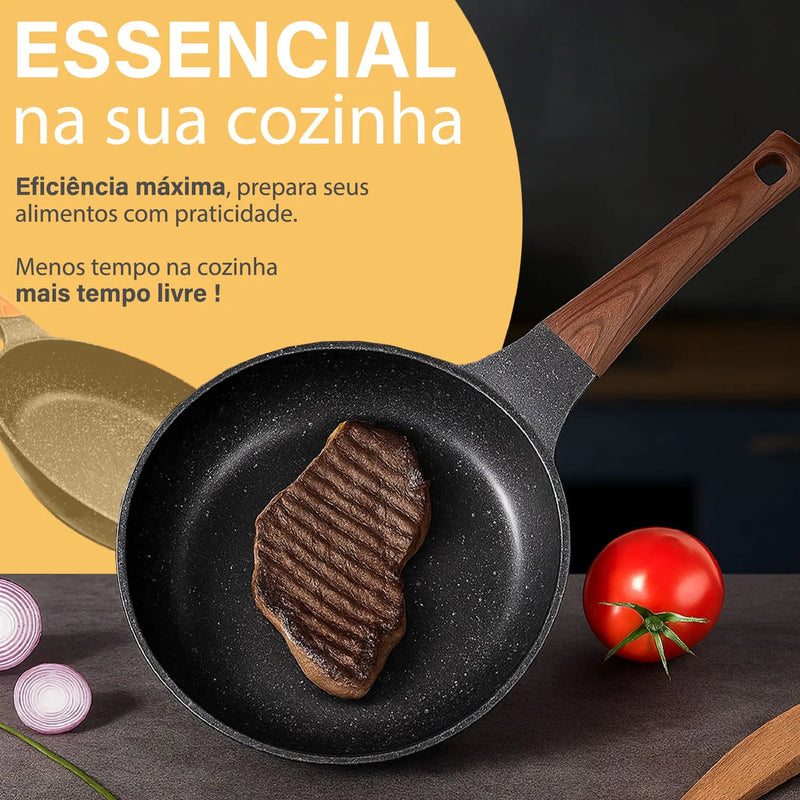 Panela Frigideira De Indução E Fogão A Gás Antiaderente De Cerâmica Reforçada Linha Premium - HYLLIS/HOME GOODS