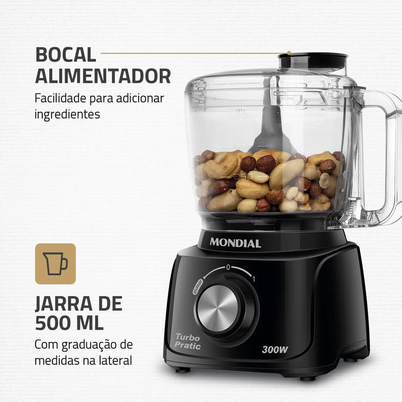 Miniprocessador de Alimentos Turbo Pratic Mondial MP-16 300w 110v