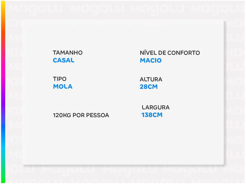 Cama Box Casal (Box + Colchão) Plumatex de Mola - Ensacada 53cm de Altura Turim