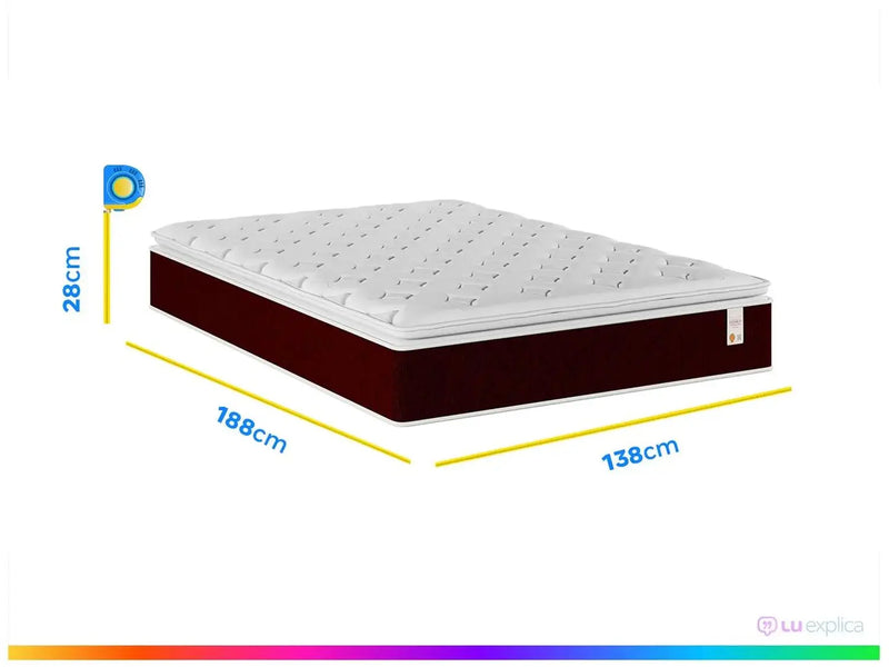 Cama Box Casal (Box + Colchão) Plumatex de Mola - Ensacada 53cm de Altura Turim
