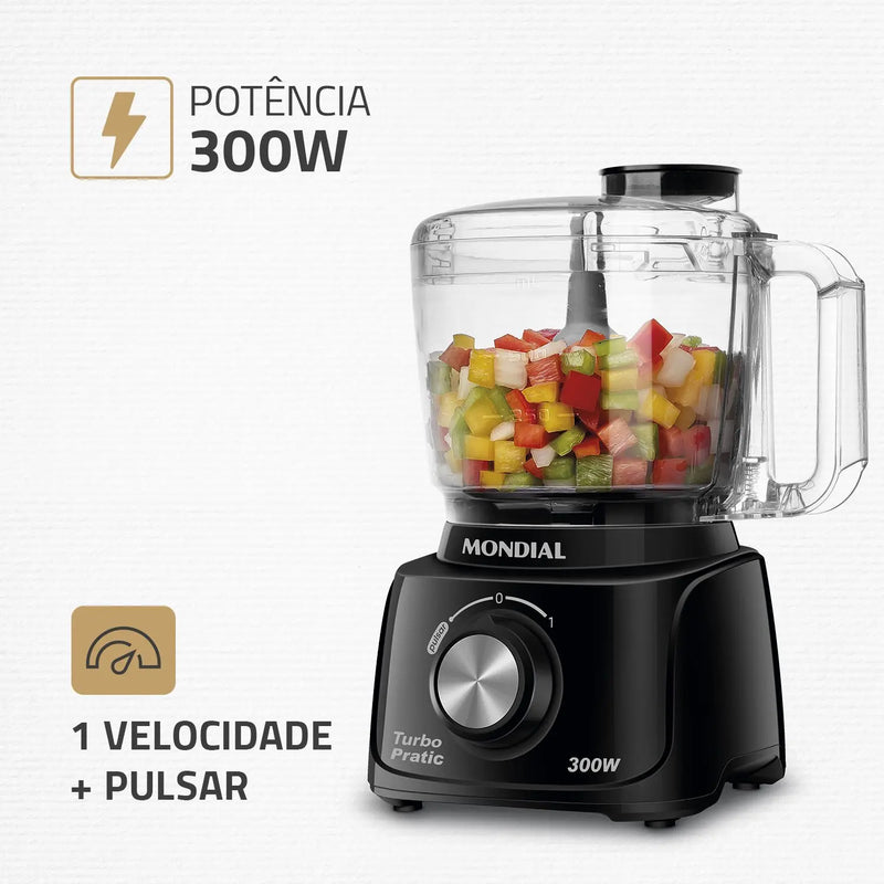 Miniprocessador de Alimentos Turbo Pratic Mondial MP-16 300w 110v