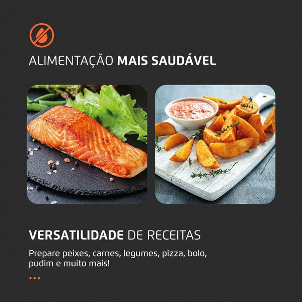 Fritadeira AirFryer Mondial Forno Oven 12L, Preto/Inox, 2000W, AFON-12L-BI