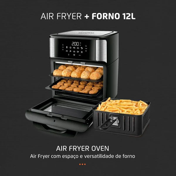 Fritadeira AirFryer Mondial Forno Oven 12L, Preto/Inox, 2000W, AFON-12L-BI