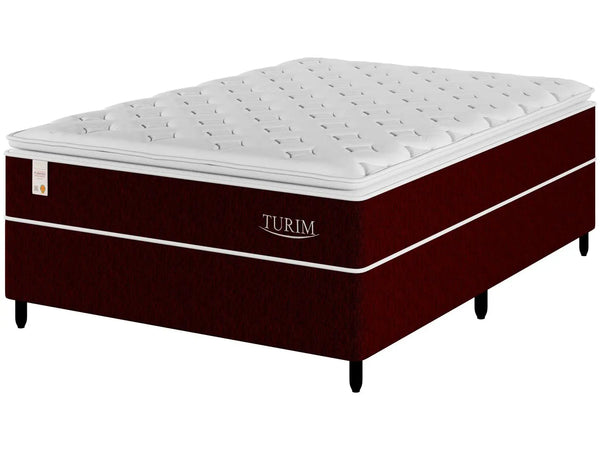 Cama Box Casal (Box + Colchão) Plumatex de Mola - Ensacada 53cm de Altura Turim