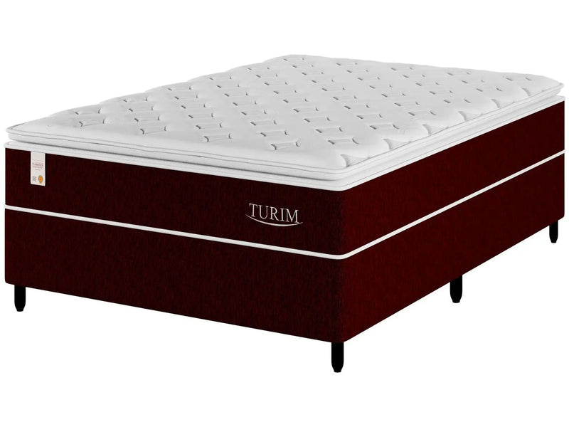 Cama Box Casal (Box + Colchão) Plumatex de Mola - Ensacada 53cm de Altura Turim