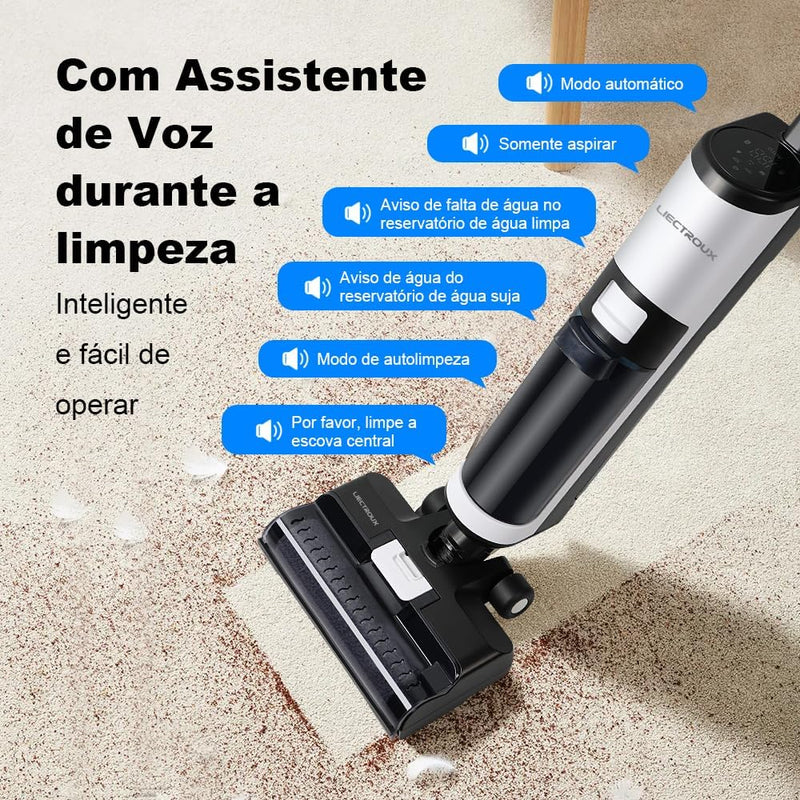 Aspirador Vertical de Pó Liectroux i7 Pro - Aspira e Passa Pano Autolimpante