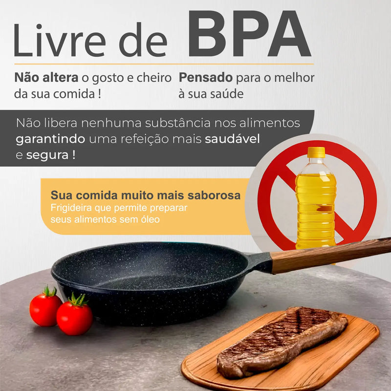 Panela Frigideira De Indução E Fogão A Gás Antiaderente De Cerâmica Reforçada Linha Premium - HYLLIS/HOME GOODS