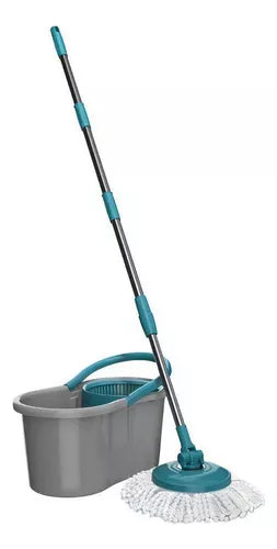 Mop Flash Limp Mop Giratório Fit com balde centrífuga Cinza-escuro