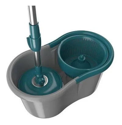 Mop Flash Limp Mop Giratório Fit com balde centrífuga Cinza-escuro
