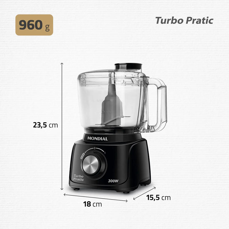 Miniprocessador de Alimentos Turbo Pratic Mondial MP-16 300w 110v