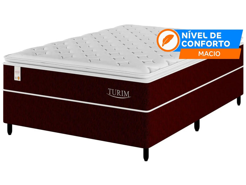 Cama Box Casal (Box + Colchão) Plumatex de Mola - Ensacada 53cm de Altura Turim