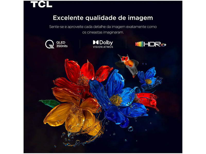 Smart TV 50" TCL 4K UHD QLED 50P7K Google TV AiPQ Google Assistente 3 HDMI