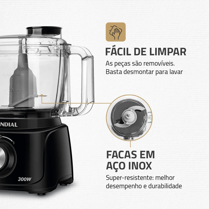 Miniprocessador de Alimentos Turbo Pratic Mondial MP-16 300w 110v